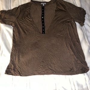 Deep V t shirt. Army green. Never worn